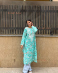 AstarQala - Farheen Mulmul Floral Printed Chikankari Kurti For Women's - - 436