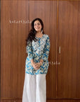 AstarQala - Jehan Chikankari Mulmul Short Kurti - Blue - 447_b64dc891-e19f-4bfb-bd26-0da8bdc2ee1b