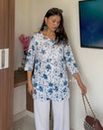 AstarQala - Rohini Mul Cotton Chikankari Kurti Top - - 492