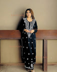 AstarQala - Ada Chikankari Rayon Straight Kurta Set For Women - - 4_4053b728-af3f-4672-85fa-288c867a03ae