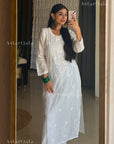 Bakheera Chanderi Chikankari Kurta & Kurta Set For Women - White