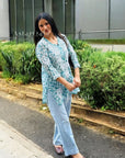 AstarQala - Iza Straight Chiffon Chikankari Printed Short Kurta Top For Women - - AstarQala_-_Iza_Straight_Chiffon_Chikankari_Printed_Short_Kurta_Top_For_Women_-_Green_7