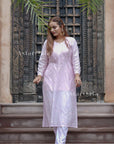 Bakheera Chanderi Chikankari Kurta & Kurta Set For Women - Light Pink