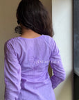 Eliza Mul Cotton Chikankari Short Kurti Top - Lavender
