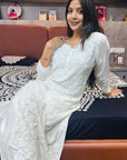 Gurbani Modal Long Straight Chikankari Kurta & Kurta Set For Women
