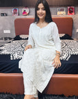 Gurbani Modal Long Straight Chikankari Kurta & Kurta Set For Women