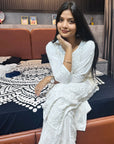 Gurbani Modal Long Straight Chikankari Kurta & Kurta Set For Women