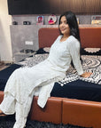 Gurbani Modal Long Straight Chikankari Kurta & Kurta Set For Women