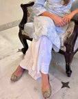 AstarQala - Heena Straight Chikankari Women's Palazzo Pants - White XXS-3XL - Heena_Cotton_Straight_Chikankari_Palazzo