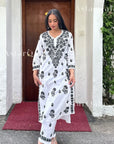 AstarQala - Inaya Cotton Chikankari Women's Kurta Set For Women - - Inaya_Black_White_Chikankari_Women_s_Kurta_Set