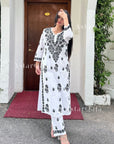 AstarQala - Inaya Cotton Chikankari Women's Kurta Set For Women - - Inaya_Black_White_Chikankari_Women_s_Kurta_Set_1