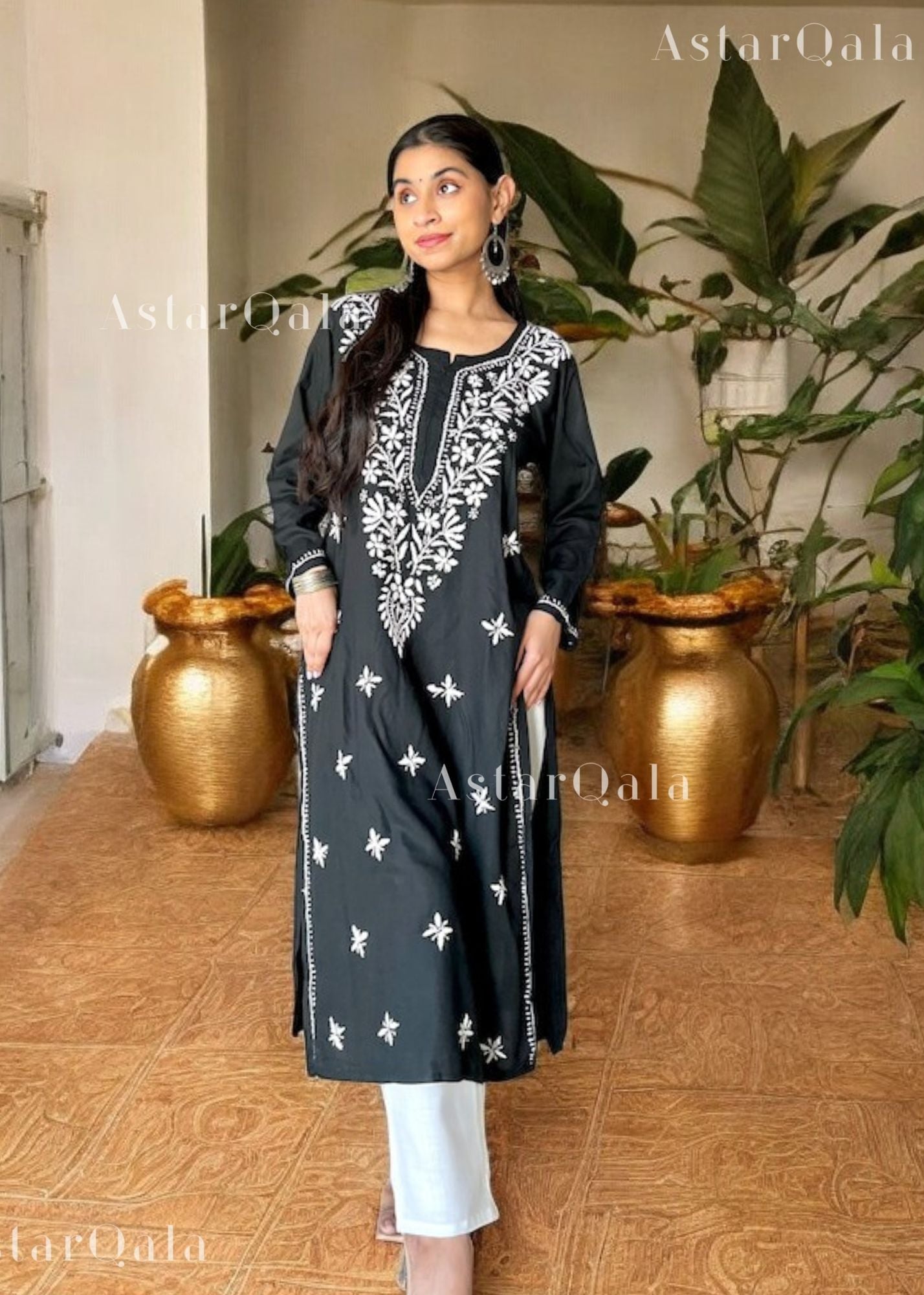 AstarQala - Sehar Rayon Straight Chikankari Kurta For Women - Black - Screenshot_2025-04-05_at_11.23.34_PM-Photoroom