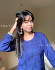 AstarQala - Gazala Rayon Straight Chikankari Kurta For Women - - gazala_Rayon_Straight_Chikankari_Kurta_For_Women_-_Blue_4