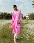 AstarQala - Sehar Rayon Straight Chikankari Kurta For Women - - sehar-rayon-straight-chikankari-kurta-astarqala-42421544583458