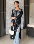 AstarQala - Sehar Rayon Straight Chikankari Kurta For Women - - sehar-rayon-straight-chikankari-kurta-for-women-astarqala-43568263725346