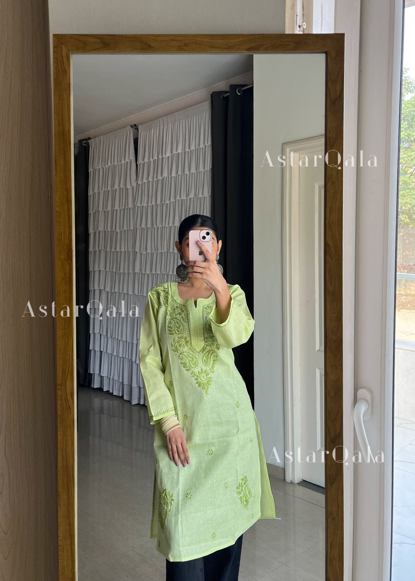 AstarQala - Baani Cotton Straight Chikankari Kurta For Women - - 1