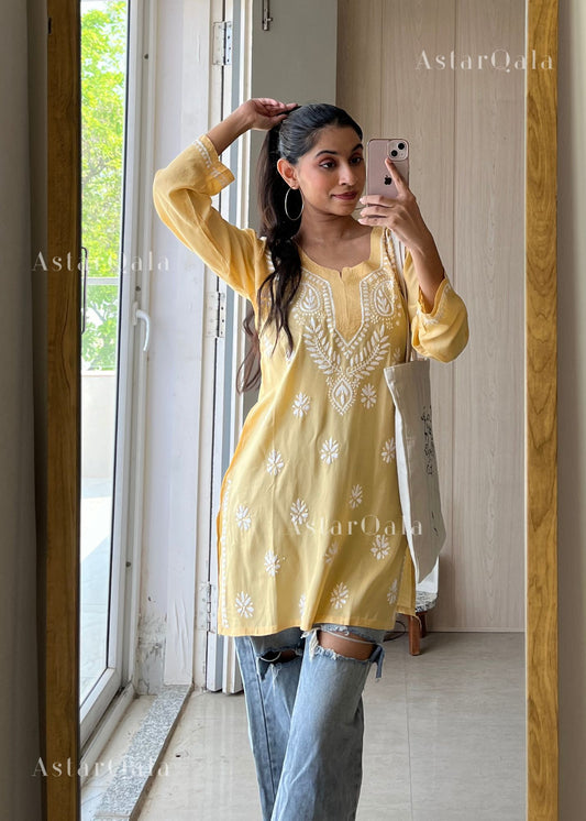 Ina Short Modal Chikankari Kurta Top