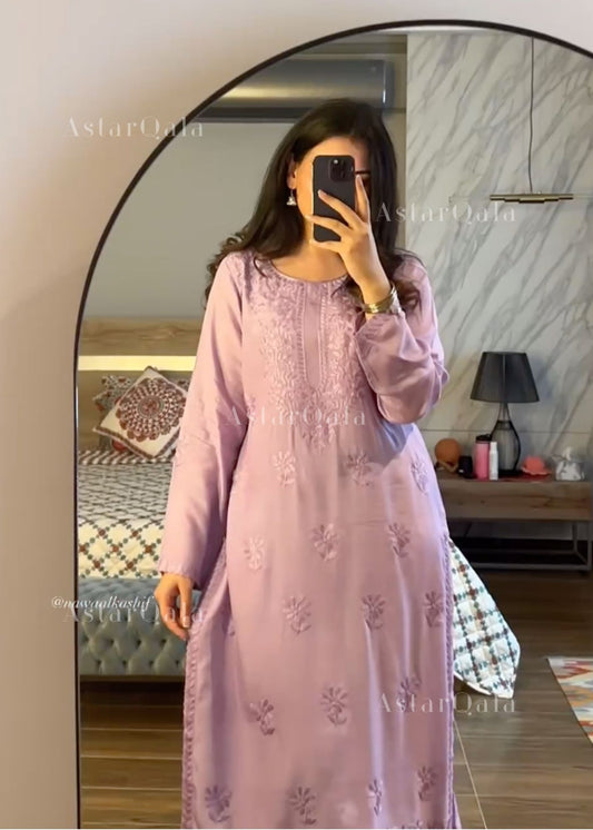 Palak Chikankari Kurta Set