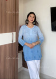 Eliza Ombre Mul Cotton Chikankari Short Kurti Top