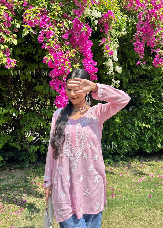 Ina Short Modal Chikankari Kurta Top