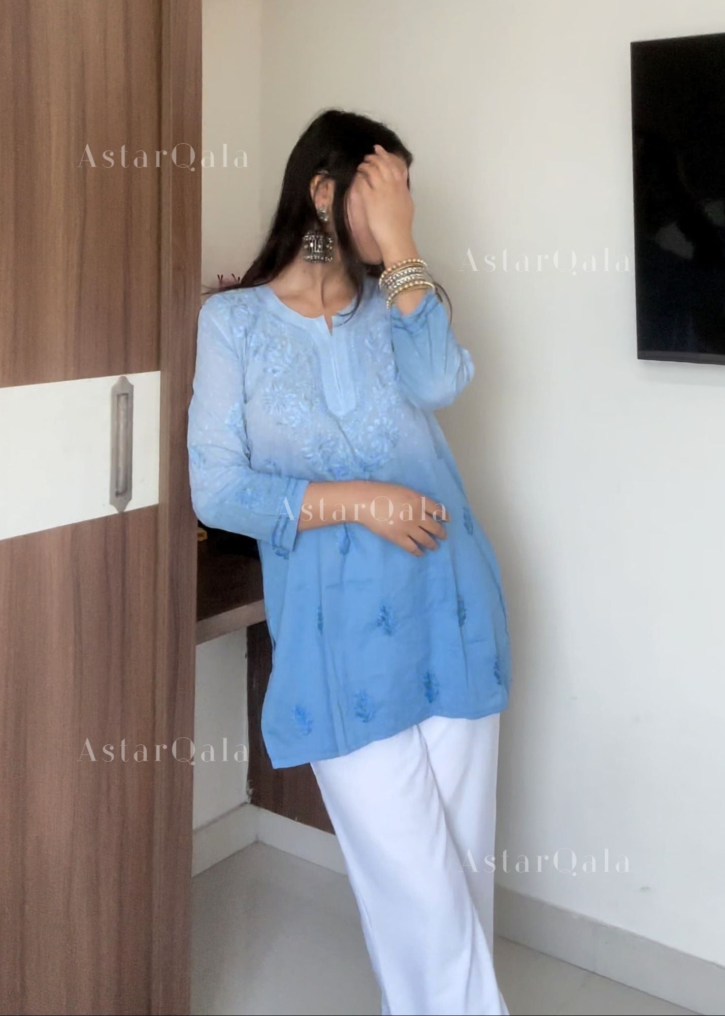 AstarQala - Eliza Ombre Mul Cotton Chikankari Short Kurti Top - - 107_117f1728-7c6f-4ca3-851c-cc99bf55aa44