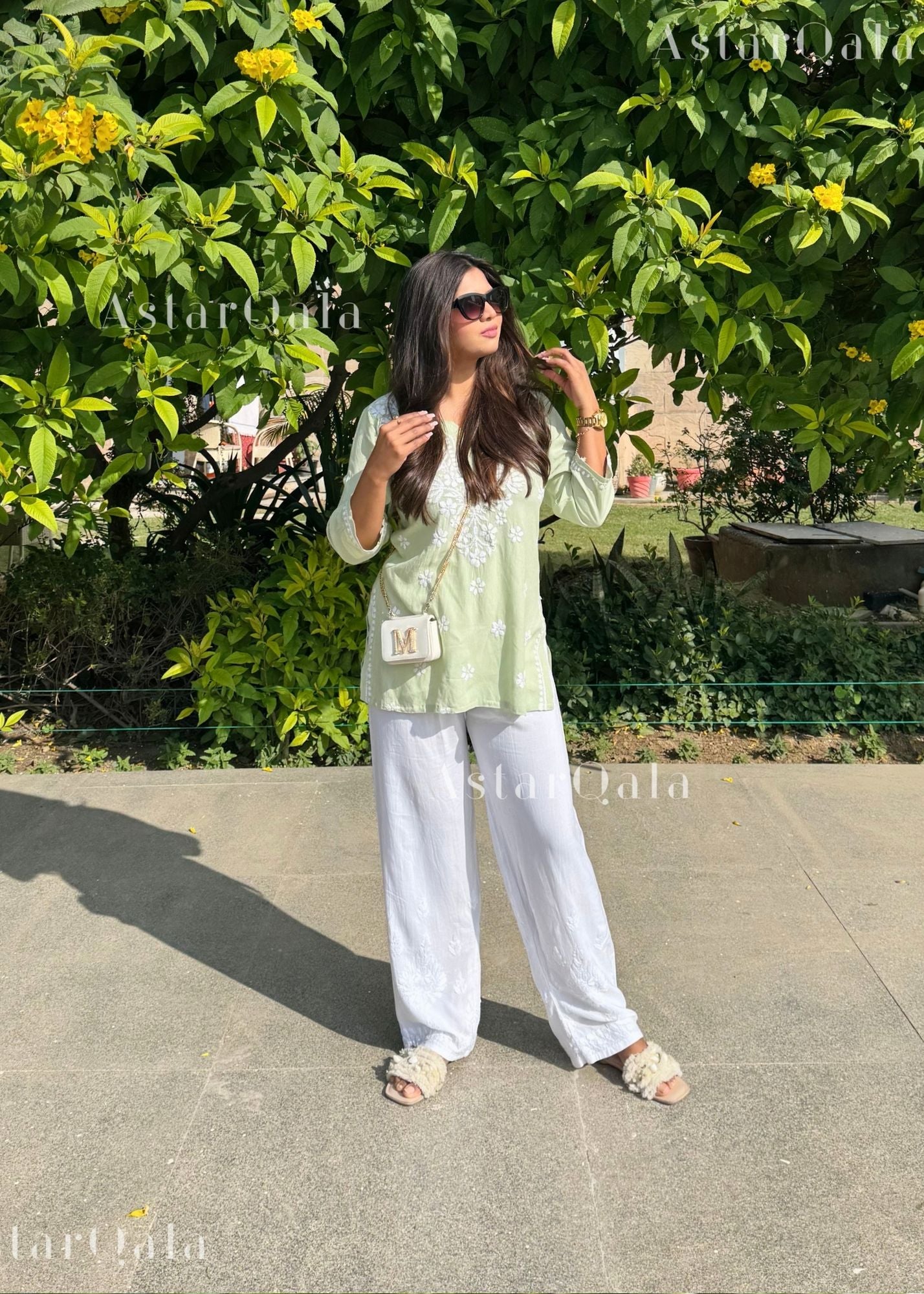 AstarQala - Hamna Rayon Chikankari Straight Short Kurta For Women - - 11