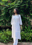 Ada Chikankari Rayon Straight Kurta Set For Women