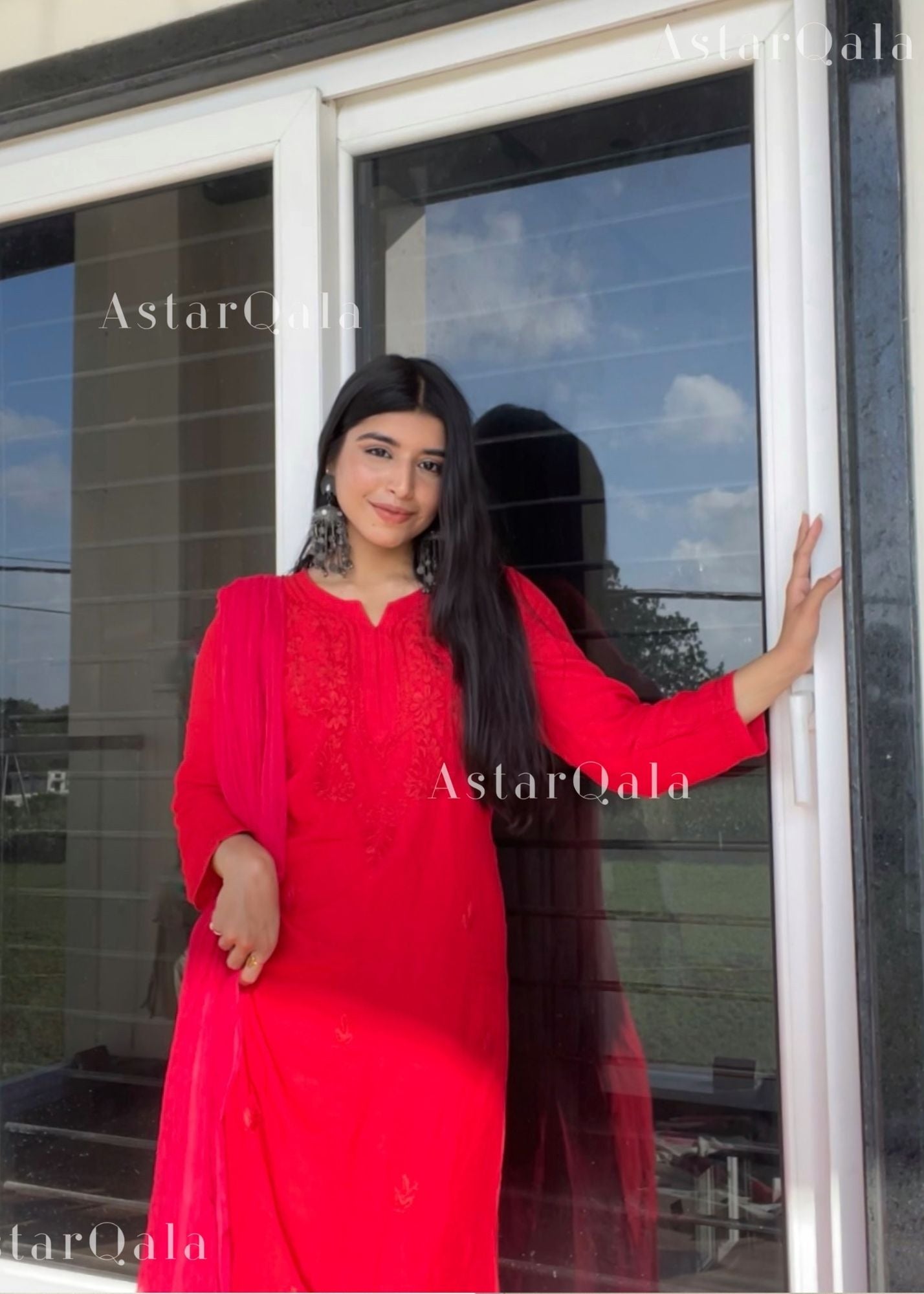 AstarQala - Insha Chikankari 3 Piece Suit Set - - 117_f1967cd9-1ff9-439f-98af-40d2e096f74f