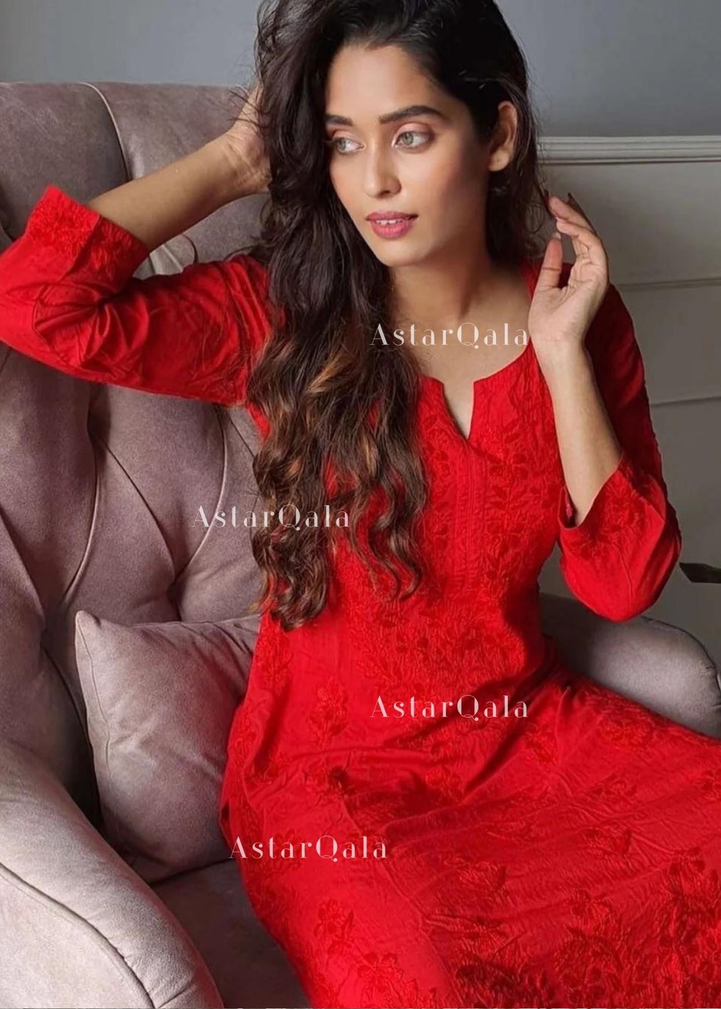 AstarQala - Palak Chikankari Kurta Set - - 118_8d9c4429-3854-48b2-8e73-cc5d0cc1f3f8