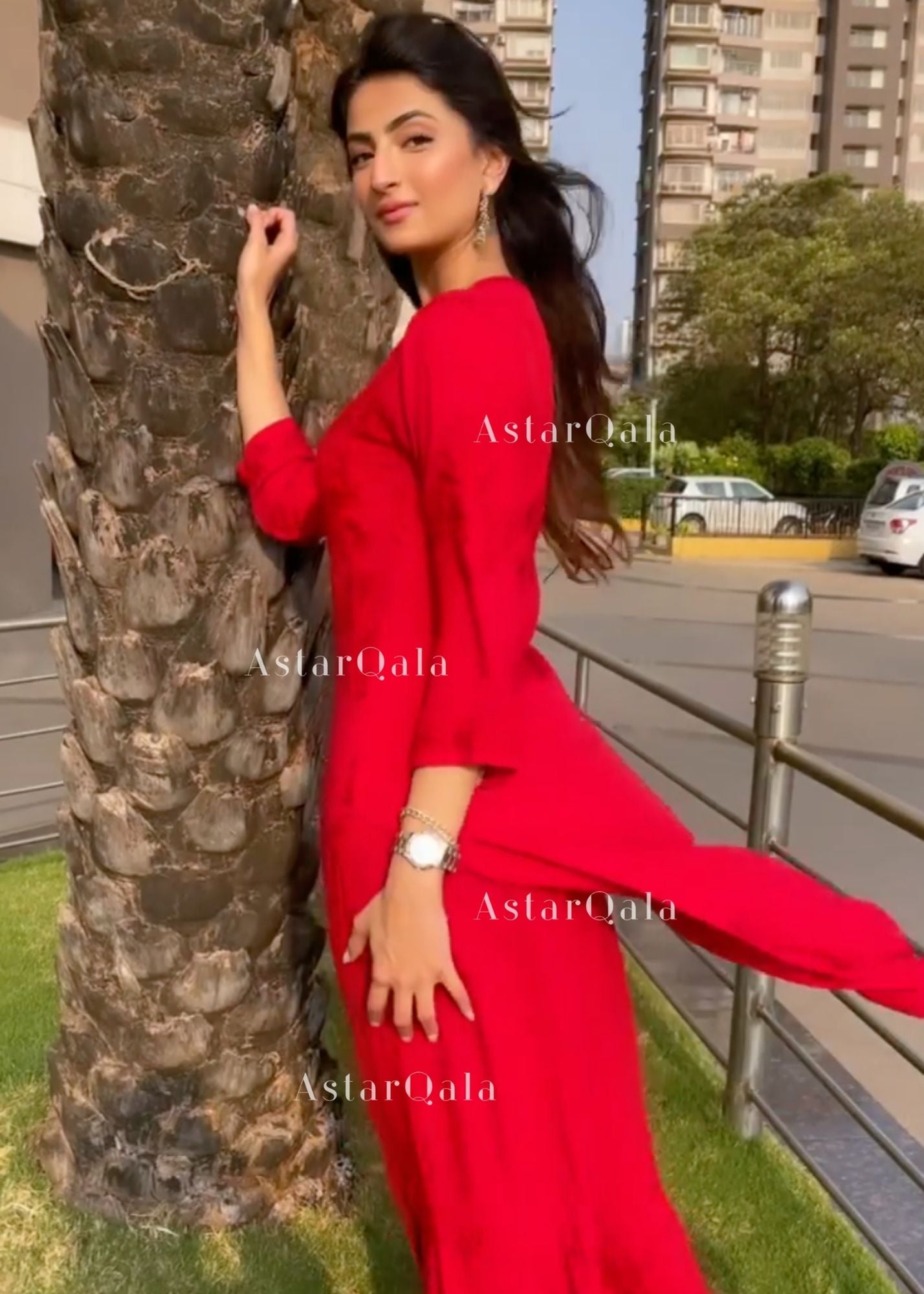 AstarQala - Palak Chikankari Kurta Set - Red - 124_3a1eabd5-1f61-4494-bdbf-951d9b589a8e