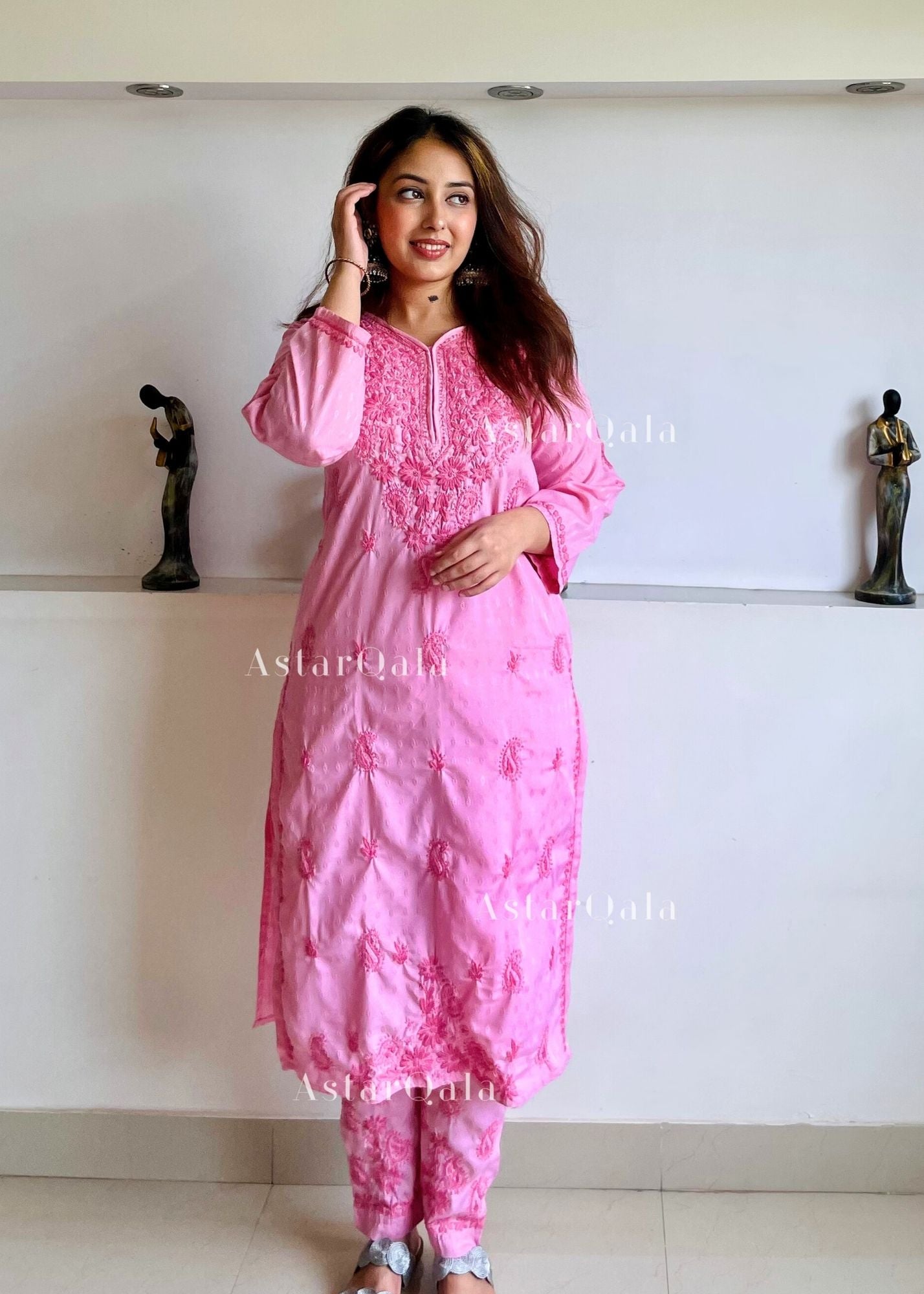 AstarQala - Jannat Chikankari Rayon 2 Piece Kurta & Pant Set - - 131_73070dbe-d127-444d-b297-0fa0711a49e1