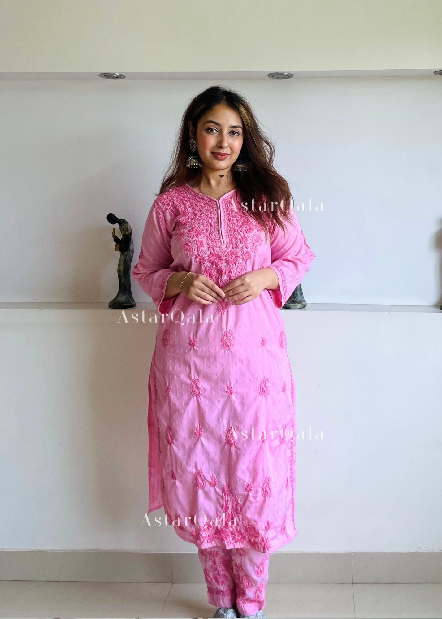 AstarQala - Jannat Chikankari Rayon 2 Piece Kurta & Pant Set - - 134_bc1ce844-78bb-460f-b908-1e3bee37d84a