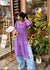AstarQala - Bahaa Modal Long Chikankari Kurta For Women - Kurta & White Palazzo Set - 136