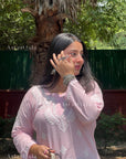 AstarQala - Ina Short Modal Chikankari Kurta Top - - 137_25795593-3be6-4202-926f-d1b1d9ccbe76