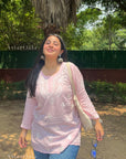 AstarQala - Ina Short Modal Chikankari Kurta Top - - 138_ecf11425-8b02-44e3-a9c4-42493b698086