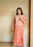 Chandani Chikankari Rayon Straight Kurta For Women