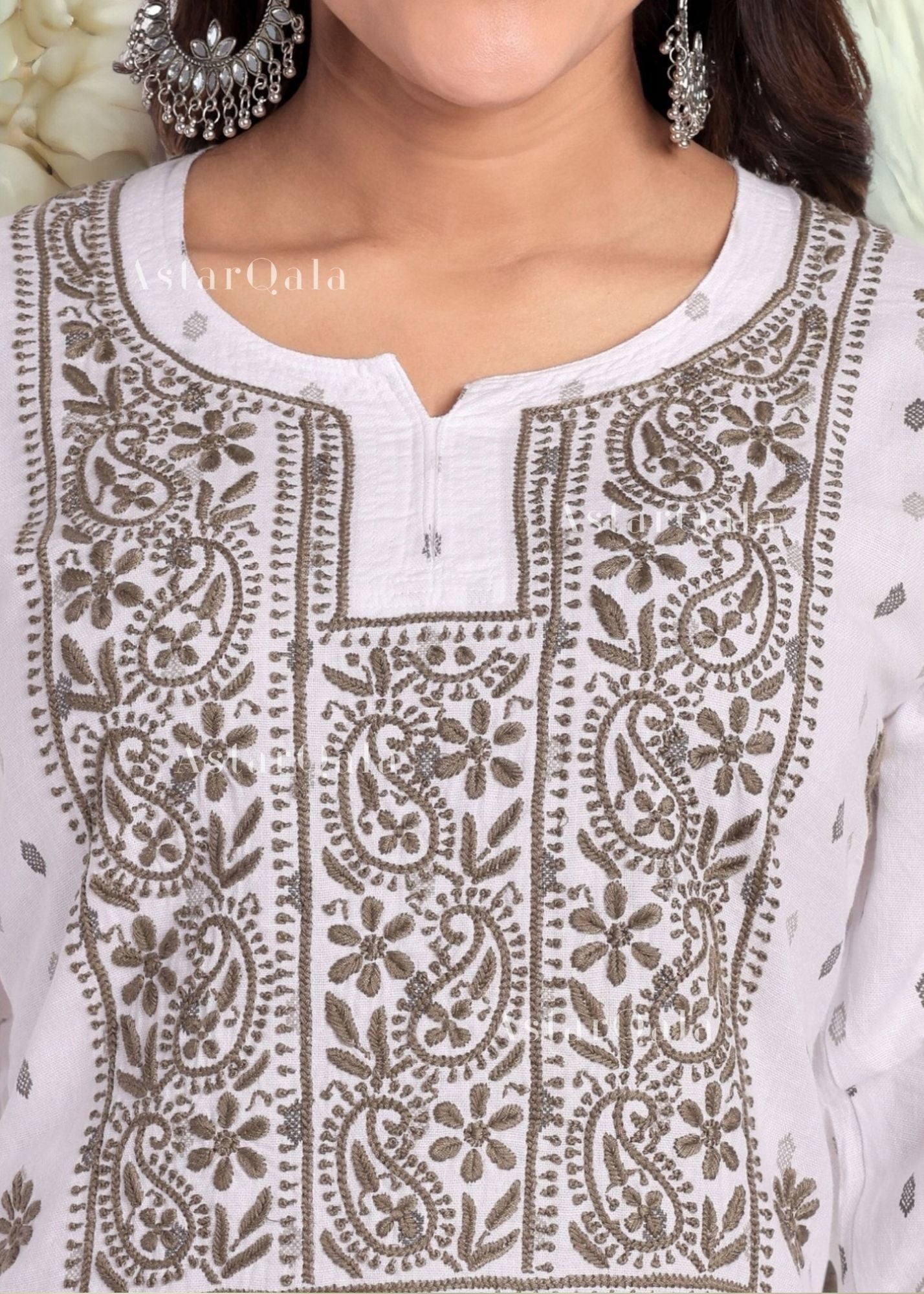 AstarQala - Eshra Chikankari Cotton Kurta For Women's - - 145