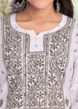 Eshra Chikankari Khadi Cotton Kurta For Women's