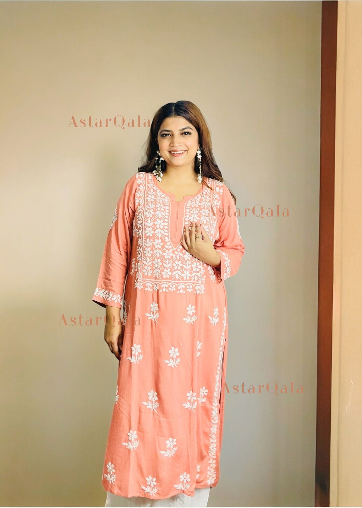 AstarQala - Chandani Chikankari Rayon Straight Kurta For Women - - 14_4eb2558a-d752-40a9-b3bc-0c6799b90843