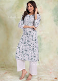 Zoya Mulmul Chikankari Printed Women's Kurta