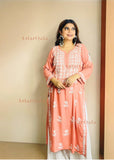 Chandani Chikankari Rayon Straight Kurta For Women