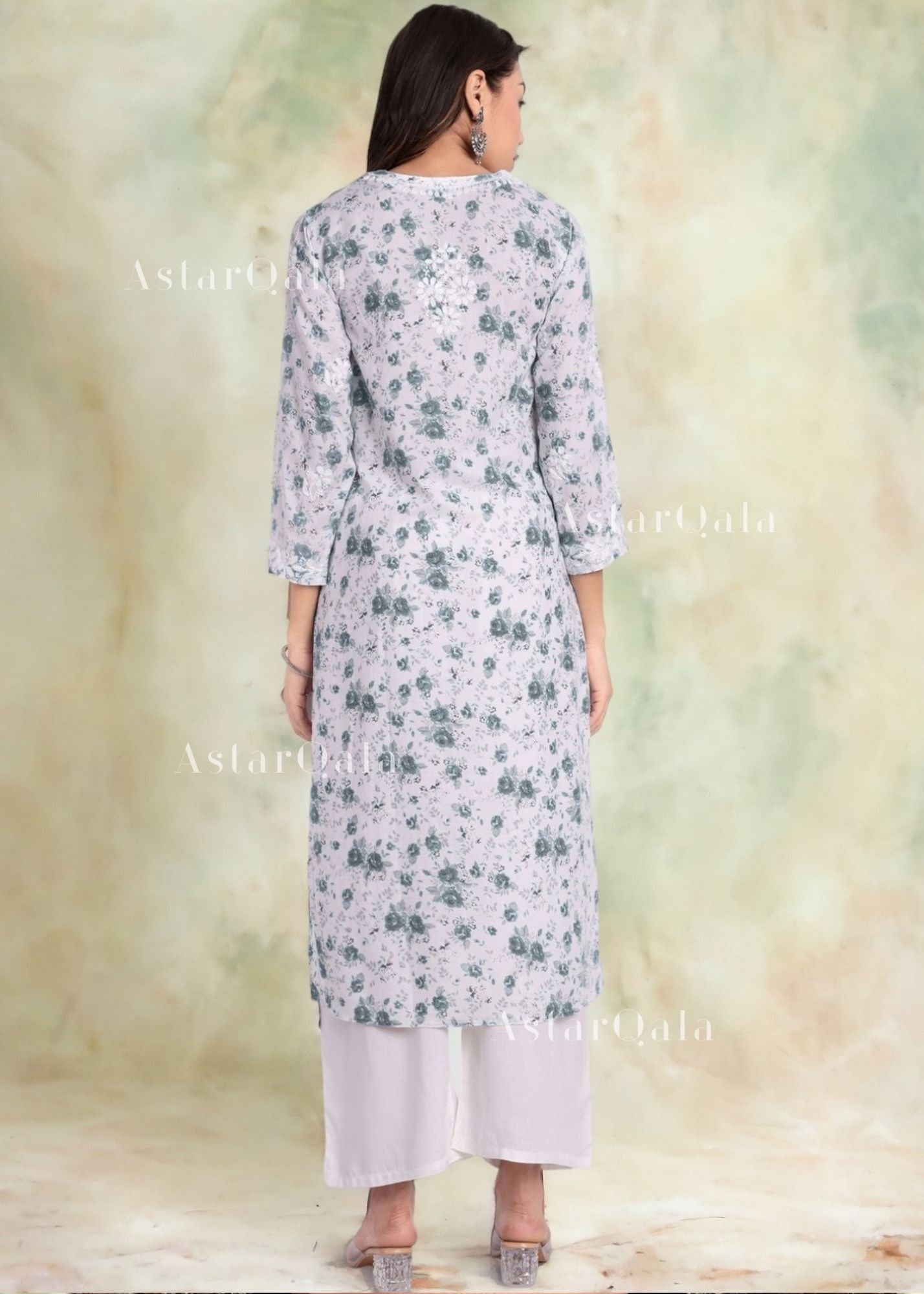 AstarQala - Zoya Mulmul Chikankari Printed Women's Kurta - - 160