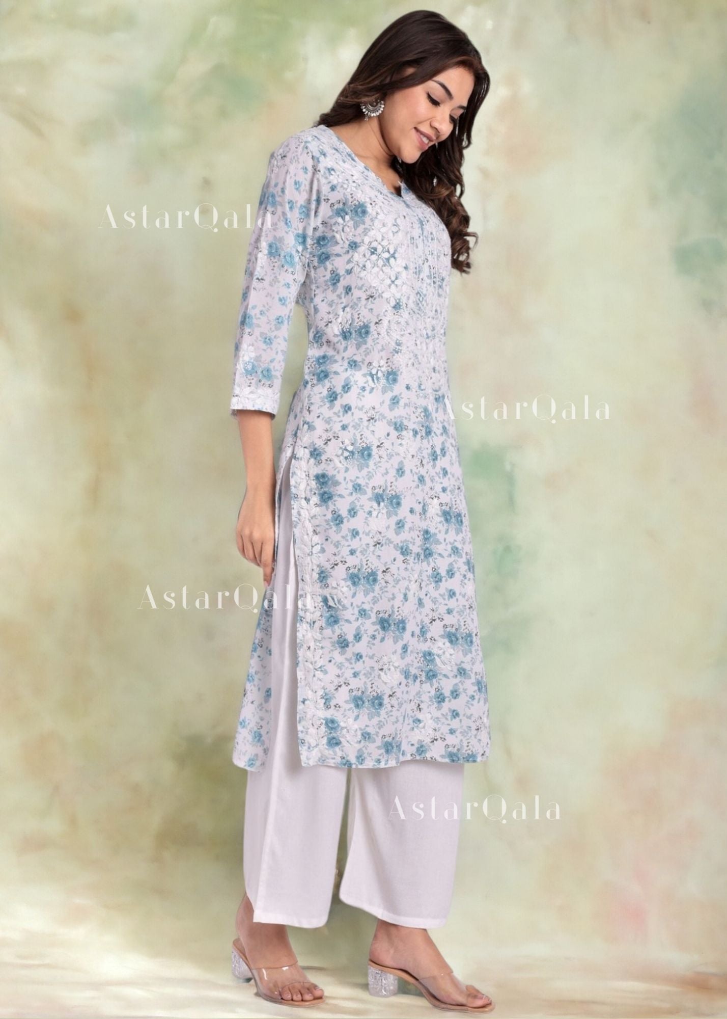 AstarQala - Zoya Mulmul Chikankari Printed Women's Kurta - - 164_d76d0324-7b5a-42f2-b774-18fa160aeda0
