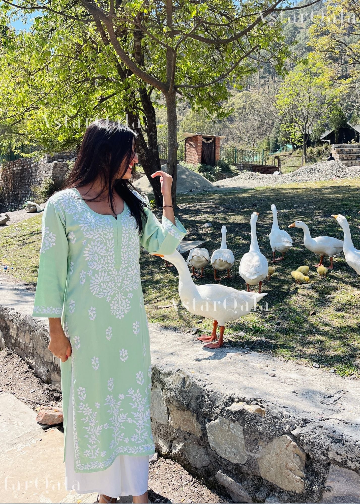 AstarQala - Hira Modal Long Straight Chikankari Kurta &amp; Kurta Set For Women - - 165_162b6bcf-8af5-434f-99f8-54c05e865e4a