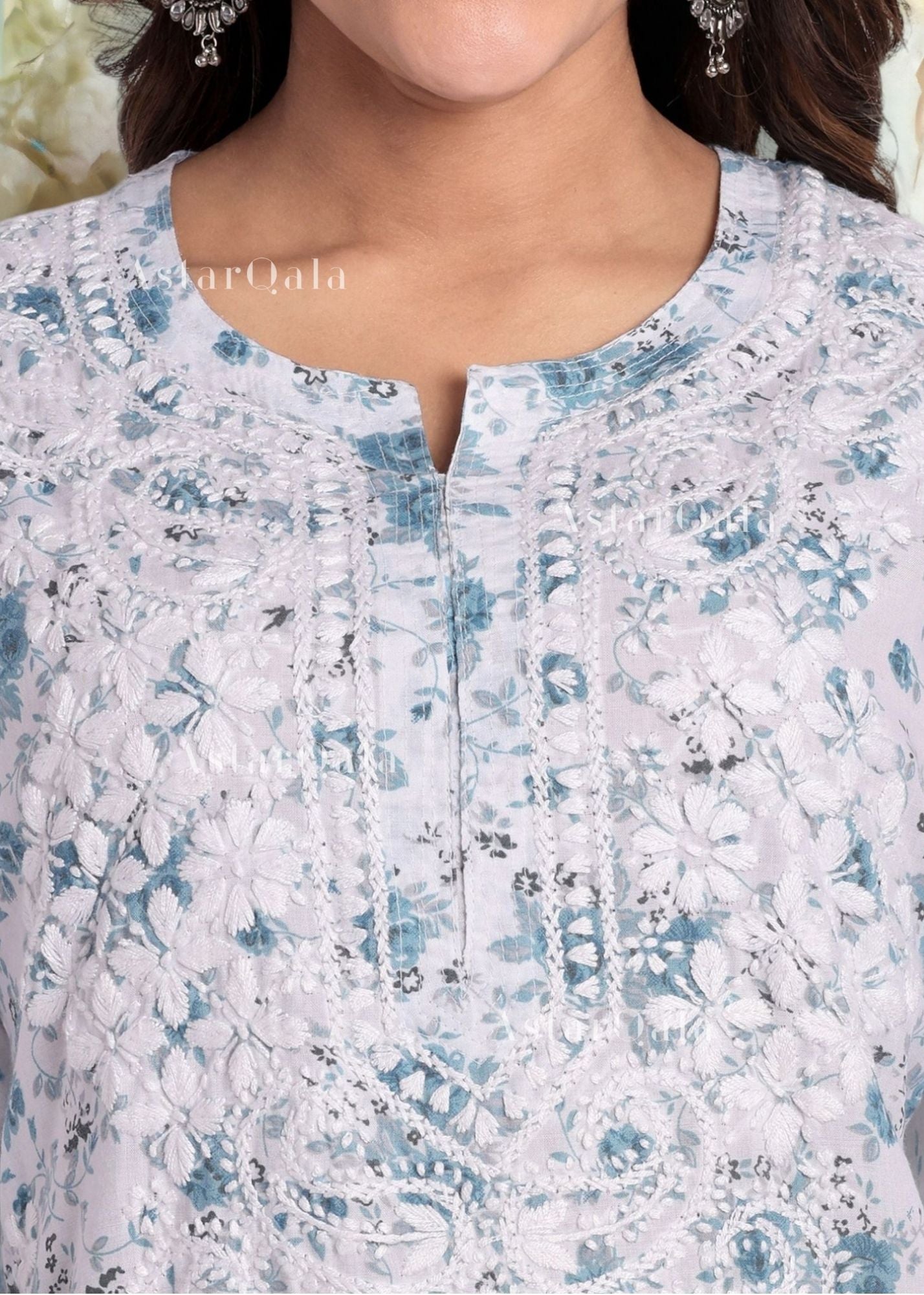 AstarQala - Zoya Mulmul Chikankari Printed Women's Kurta - - 166_6e46be6a-7fb0-4072-9286-831979815aa7