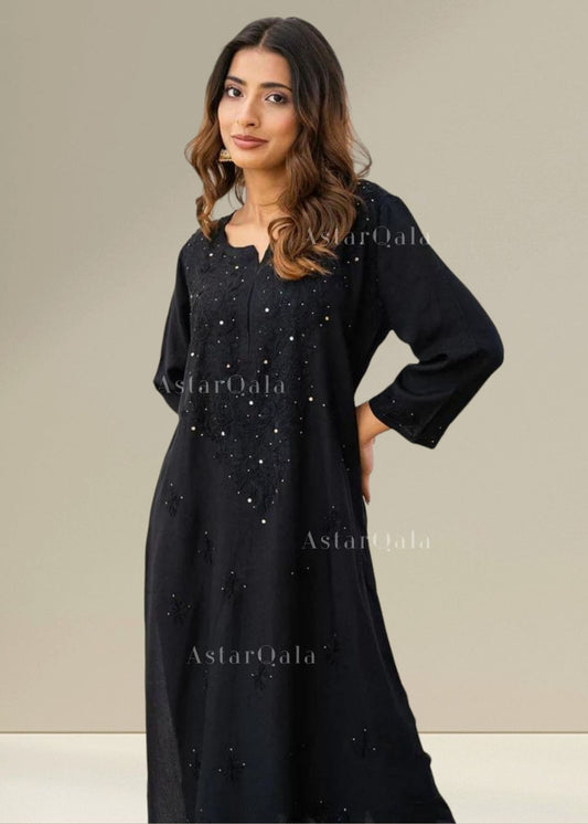 Riyal Chanderi Chikankari Mukaish Kurti