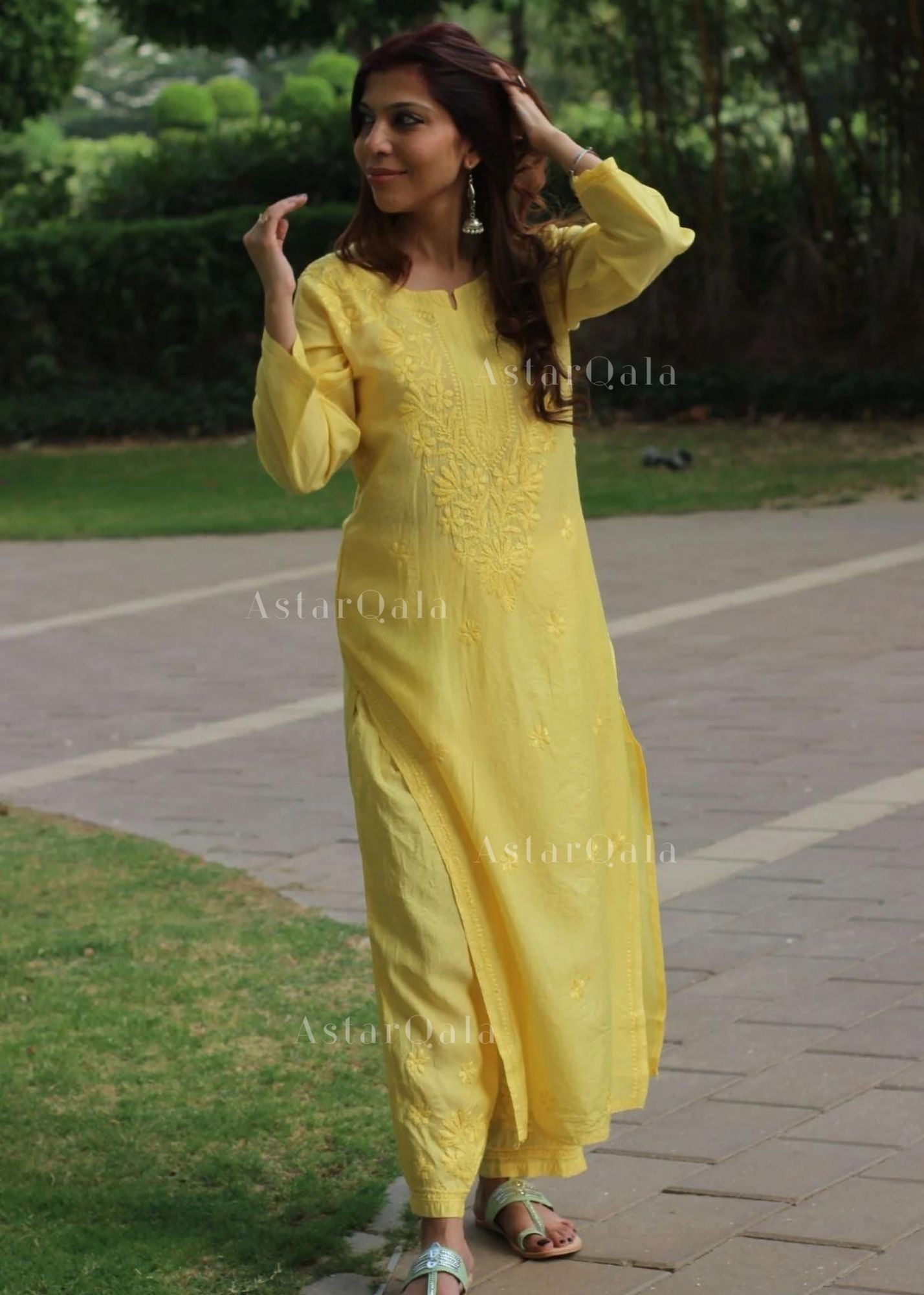 AstarQala - Bakheera Chanderi Chikankari Kurta & Kurta Set For Women - Kurta Set - 179_b8089ae9-50c3-456d-981a-e6c81929d329