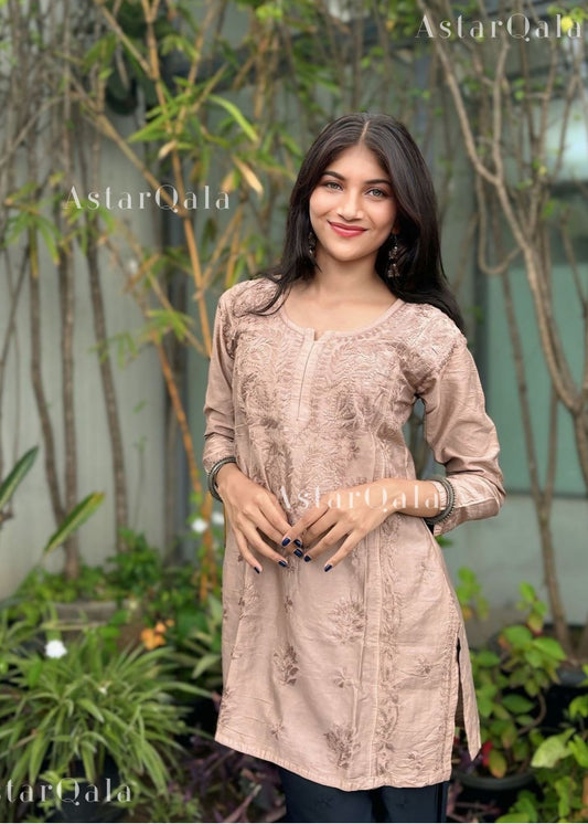 Inzila Chikankari Short Kurti Top