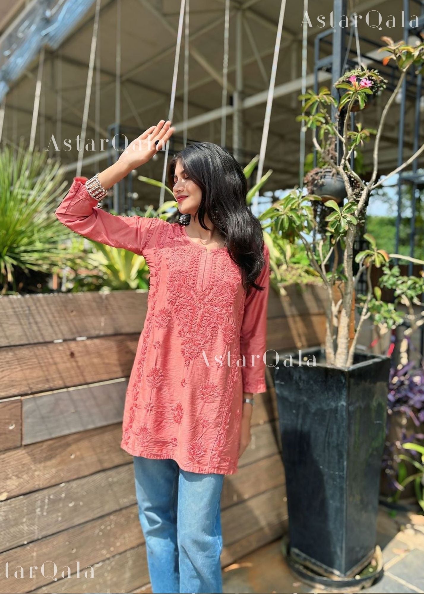 AstarQala - Dua Cotton Chikankari Short Kurti Top For Women&#39;s - - 188_a397239e-66ef-4118-8725-69dfaabddf57