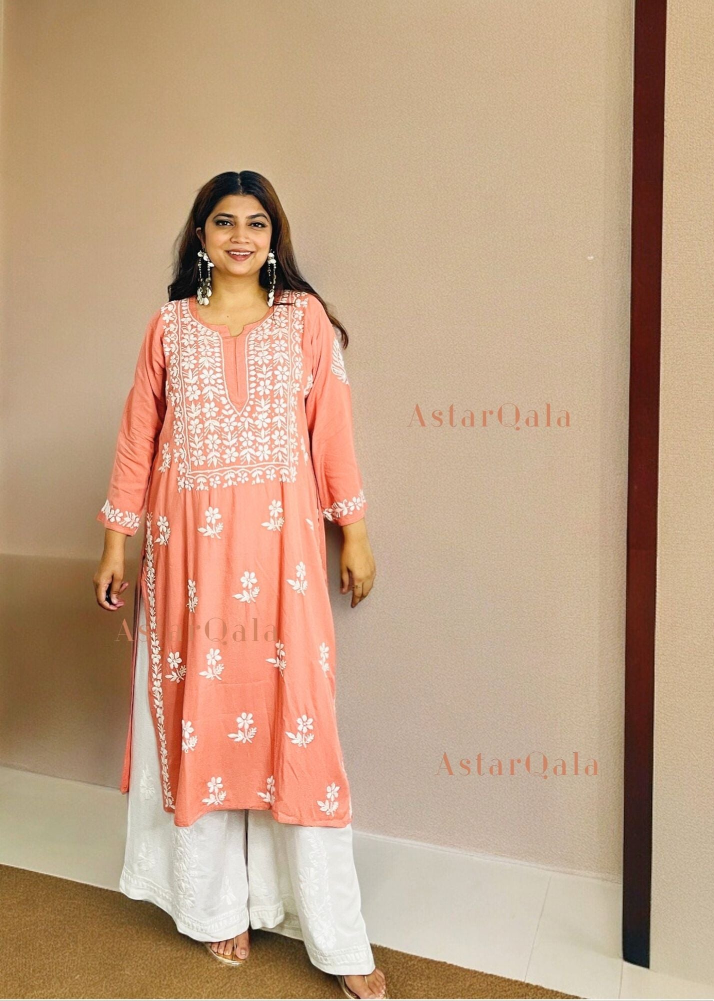 AstarQala - Chandani Chikankari Rayon Straight Kurta For Women - - 18_3c6e7573-e025-43b0-af08-beb43790e5d6